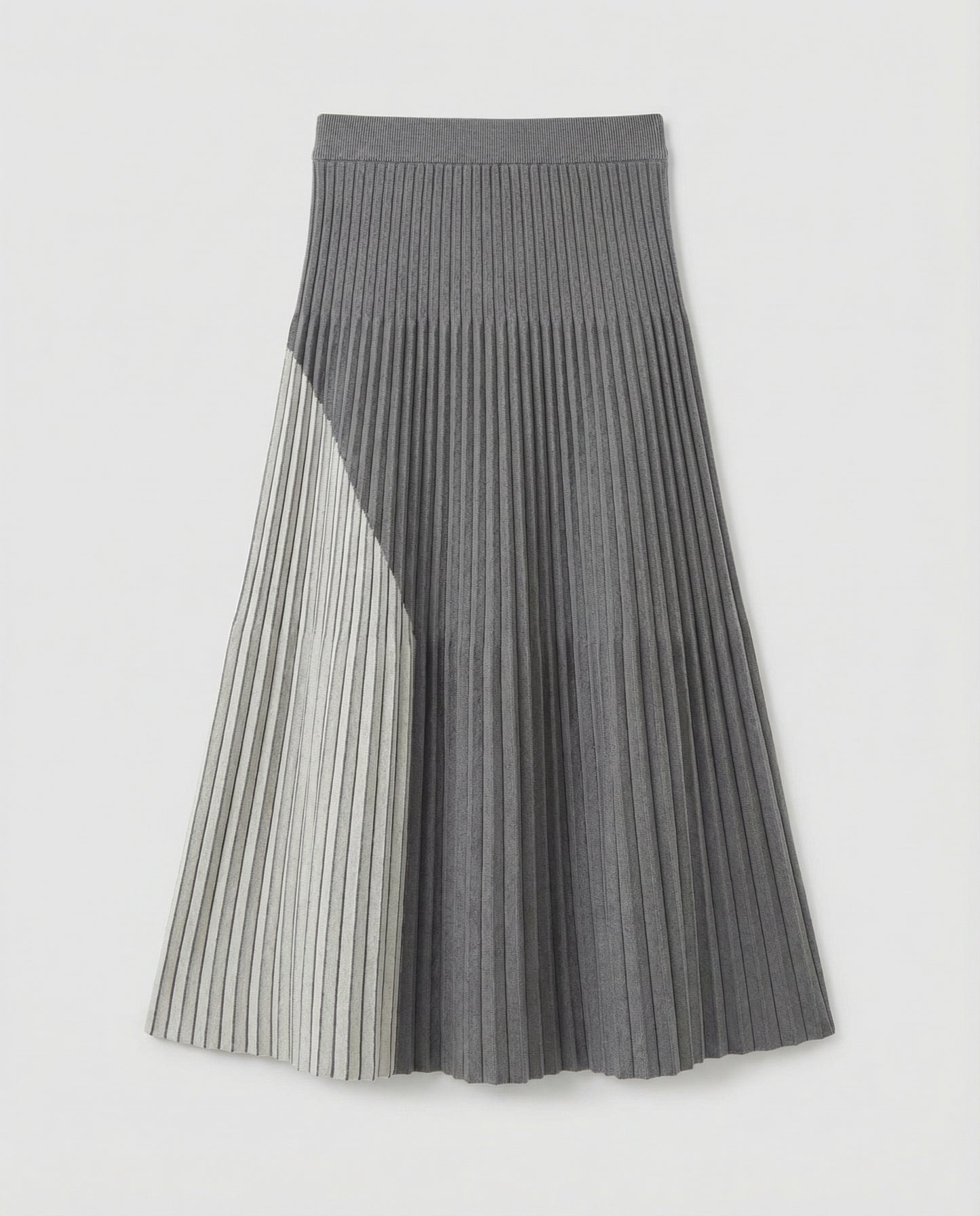 Gray pleated skirt on a light gray background