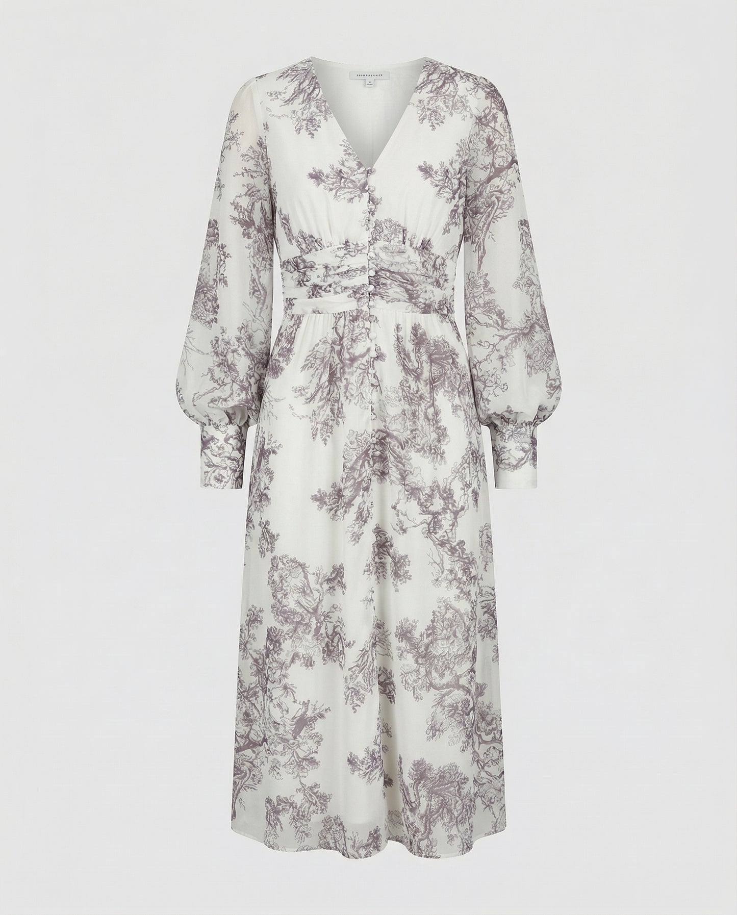 Floral patterned dress on a white background