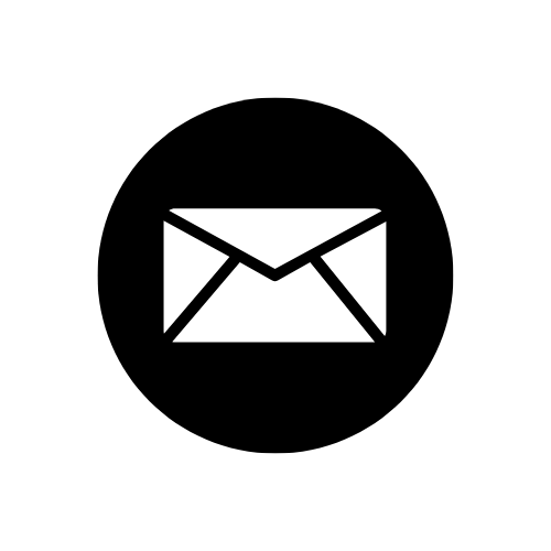 Email icon with a black circle on a white background