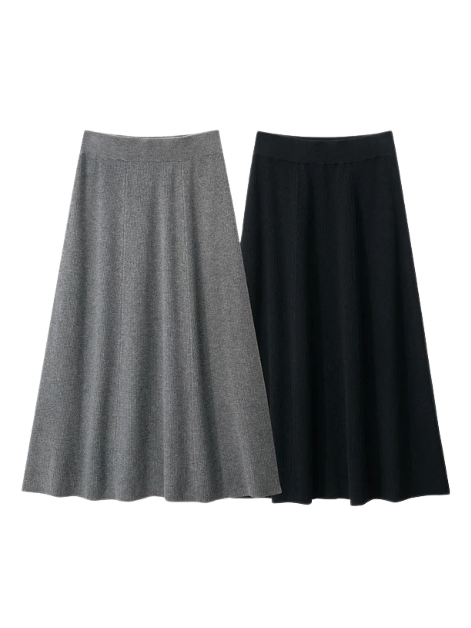 Gray and black skirts on a white background