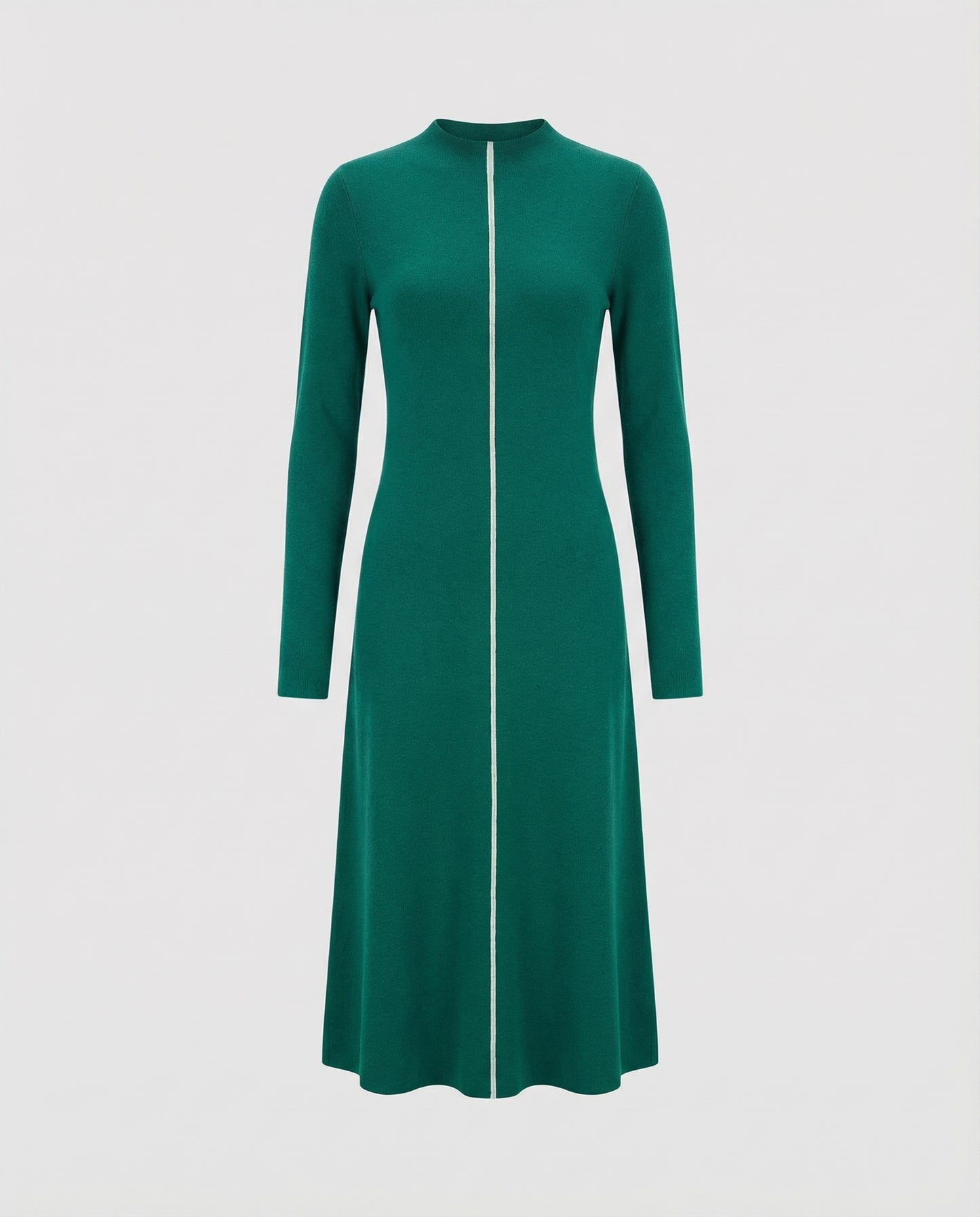 Green dress with a zipper on a white background