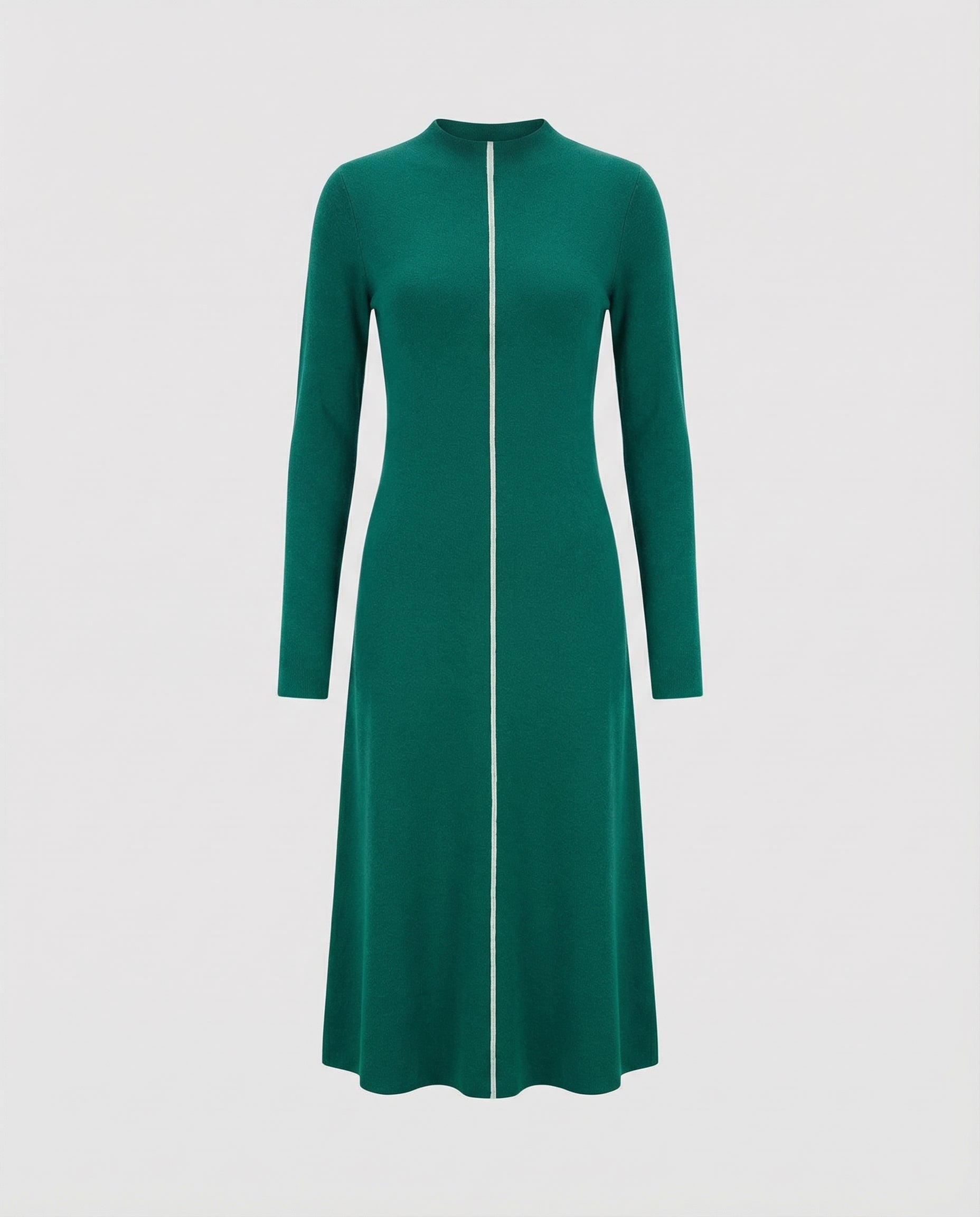 Green dress with a zipper on a white background