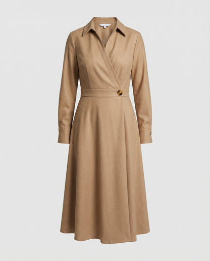 Beige trench coat on a light gray background