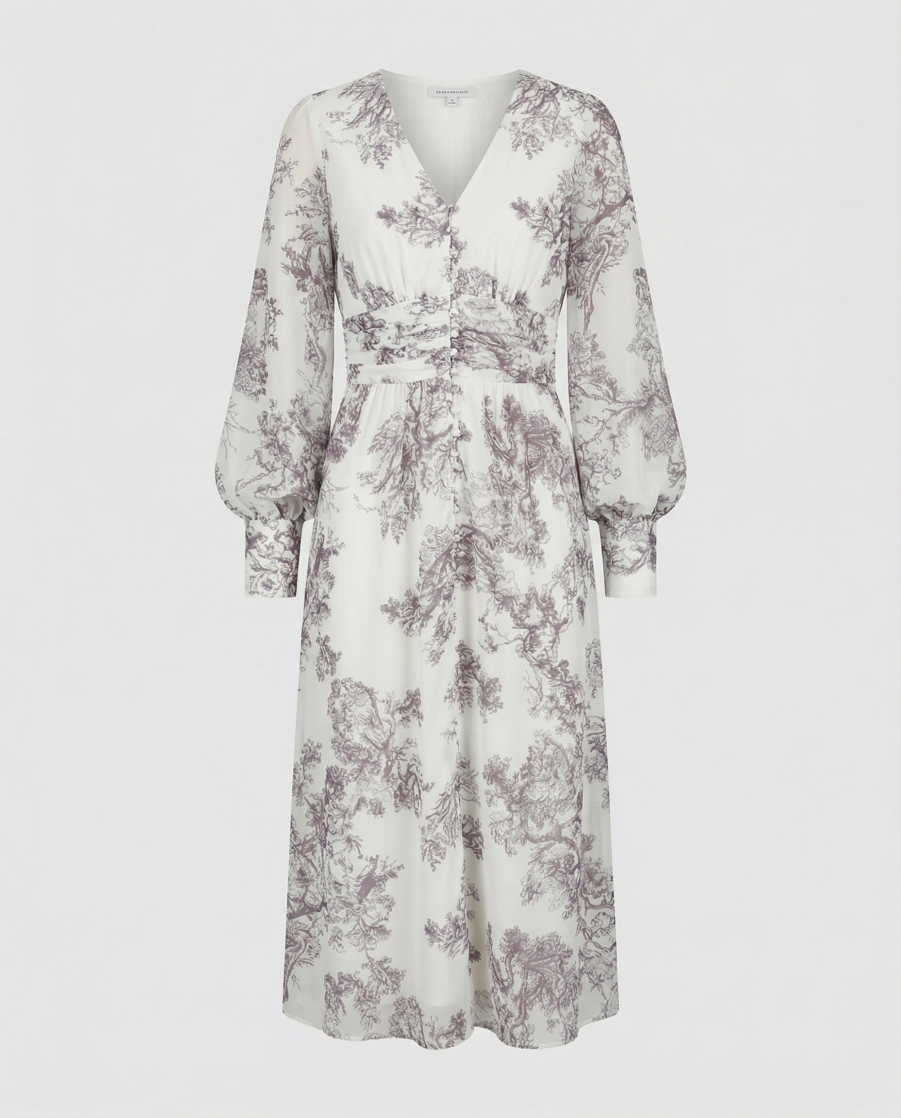 Floral patterned dress on a white background